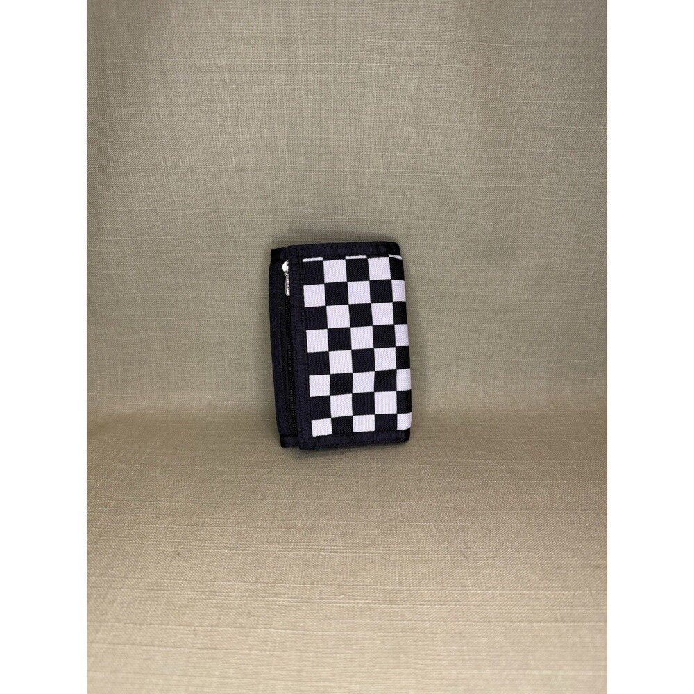 Jeminal Soft Trifold Black And White Checkered Wallet